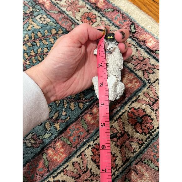 Black & White with Blue Collar Adorable Kitty Cat Plant Pot Hanger/Figurine - Picture 5 of 5